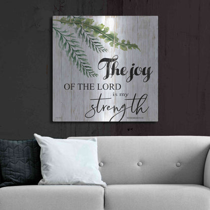 Luxe Metal Art 'The Joy of the Lord is My Strength' by Cindy Jacobs, Metal Wall Art,36x36