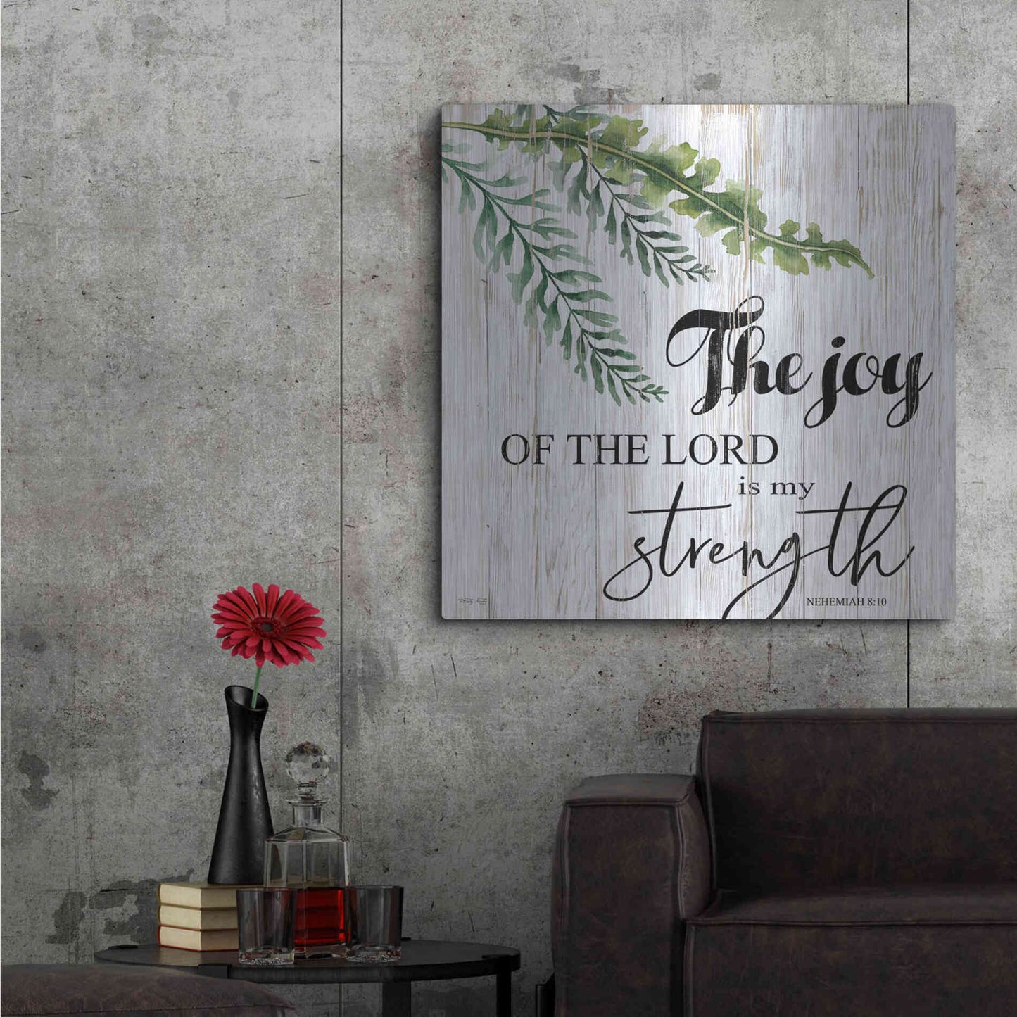 Luxe Metal Art 'The Joy of the Lord is My Strength' by Cindy Jacobs, Metal Wall Art,36x36
