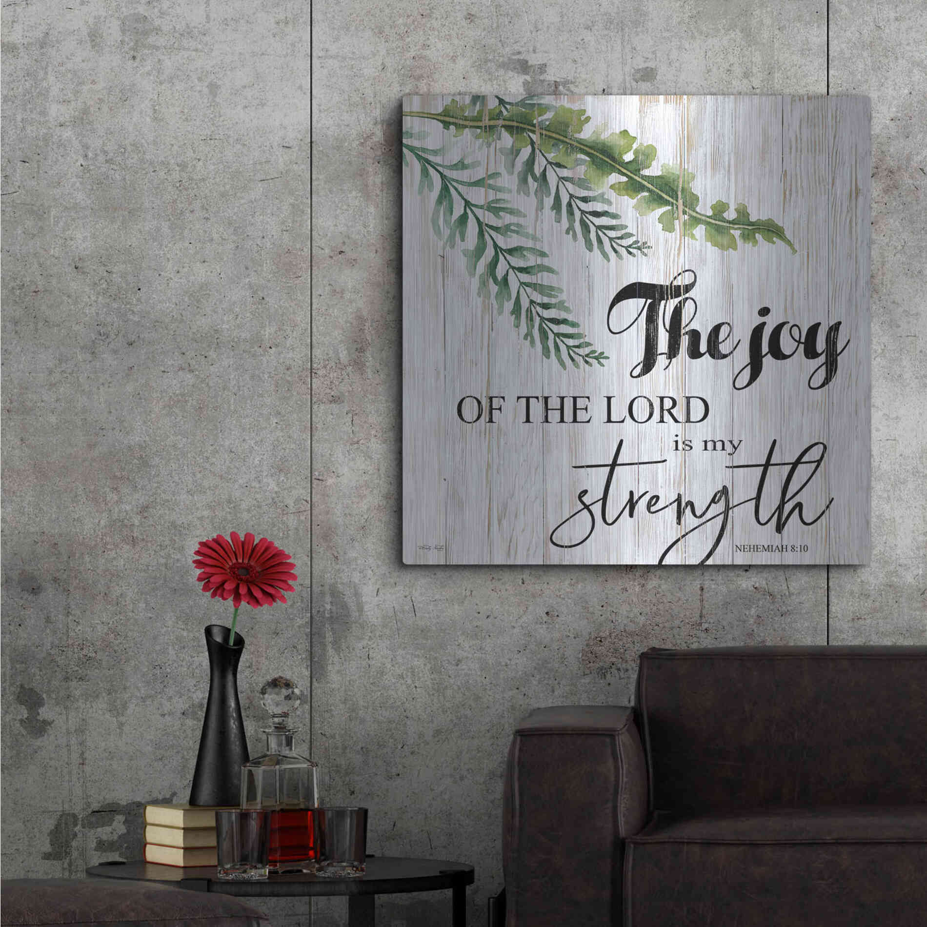 Luxe Metal Art 'The Joy of the Lord is My Strength' by Cindy Jacobs, Metal Wall Art,36x36