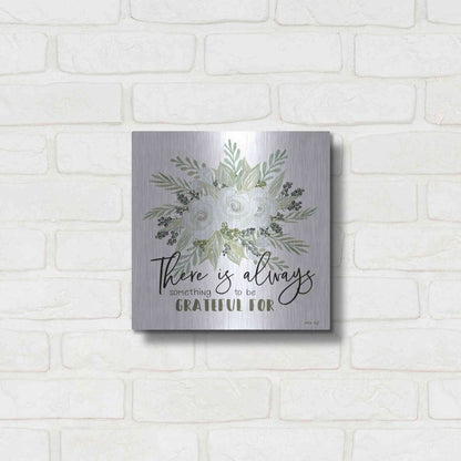 Luxe Metal Art 'There is Always Something to be Grateful For' by Cindy Jacobs, Metal Wall Art,12x12