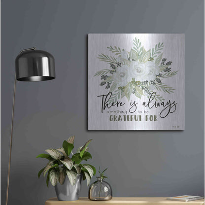Luxe Metal Art 'There is Always Something to be Grateful For' by Cindy Jacobs, Metal Wall Art,24x24