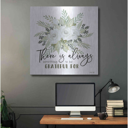 Luxe Metal Art 'There is Always Something to be Grateful For' by Cindy Jacobs, Metal Wall Art,36x36