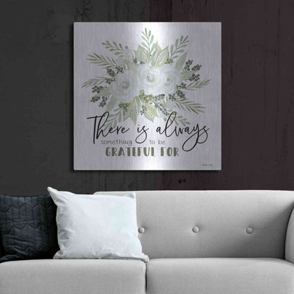 Luxe Metal Art 'There is Always Something to be Grateful For' by Cindy Jacobs, Metal Wall Art,36x36