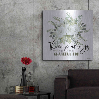 Luxe Metal Art 'There is Always Something to be Grateful For' by Cindy Jacobs, Metal Wall Art,36x36
