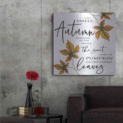 Luxe Metal Art 'Sunburnt Leaves' by Cindy Jacobs, Metal Wall Art,36x36