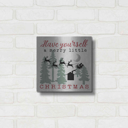 Luxe Metal Art 'Have Yourself a Merry Little Christmas' by Cindy Jacobs, Metal Wall Art,12x12