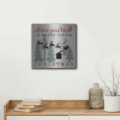 Luxe Metal Art 'Have Yourself a Merry Little Christmas' by Cindy Jacobs, Metal Wall Art,12x12