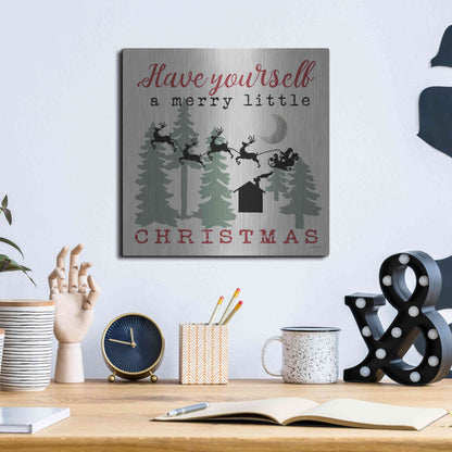 Luxe Metal Art 'Have Yourself a Merry Little Christmas' by Cindy Jacobs, Metal Wall Art,12x12