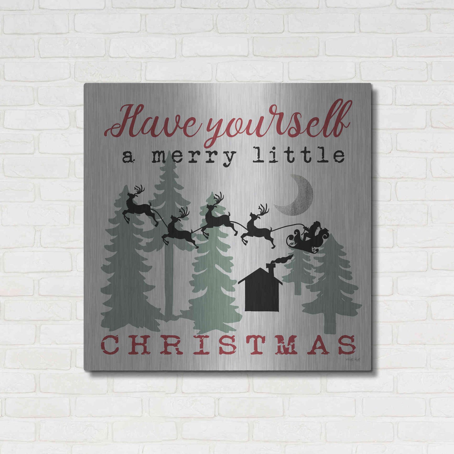 Luxe Metal Art 'Have Yourself a Merry Little Christmas' by Cindy Jacobs, Metal Wall Art,36x36