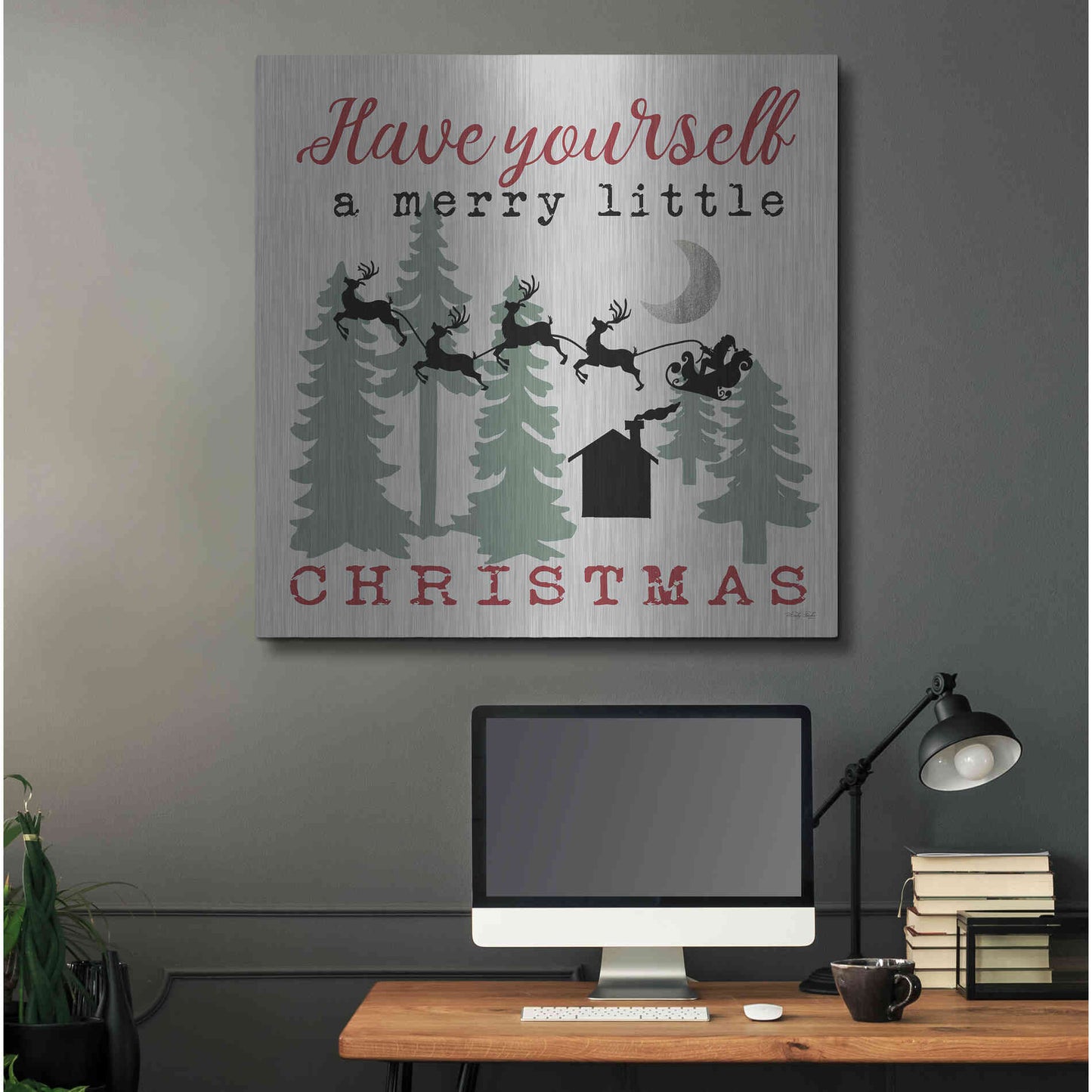 Luxe Metal Art 'Have Yourself a Merry Little Christmas' by Cindy Jacobs, Metal Wall Art,36x36