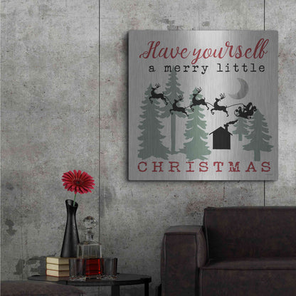 Luxe Metal Art 'Have Yourself a Merry Little Christmas' by Cindy Jacobs, Metal Wall Art,36x36