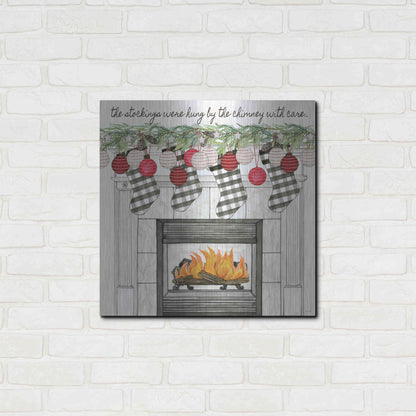 Luxe Metal Art 'The Stockings Were Hung' by Cindy Jacobs, Metal Wall Art,24x24