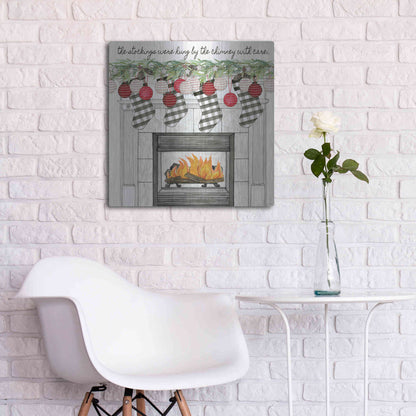 Luxe Metal Art 'The Stockings Were Hung' by Cindy Jacobs, Metal Wall Art,24x24