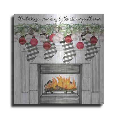 Luxe Metal Art 'The Stockings Were Hung' by Cindy Jacobs, Metal Wall Art