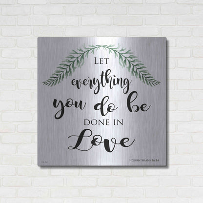 Luxe Metal Art 'Let Everything You Do Be Done in Love' by Cindy Jacobs, Metal Wall Art,36x36