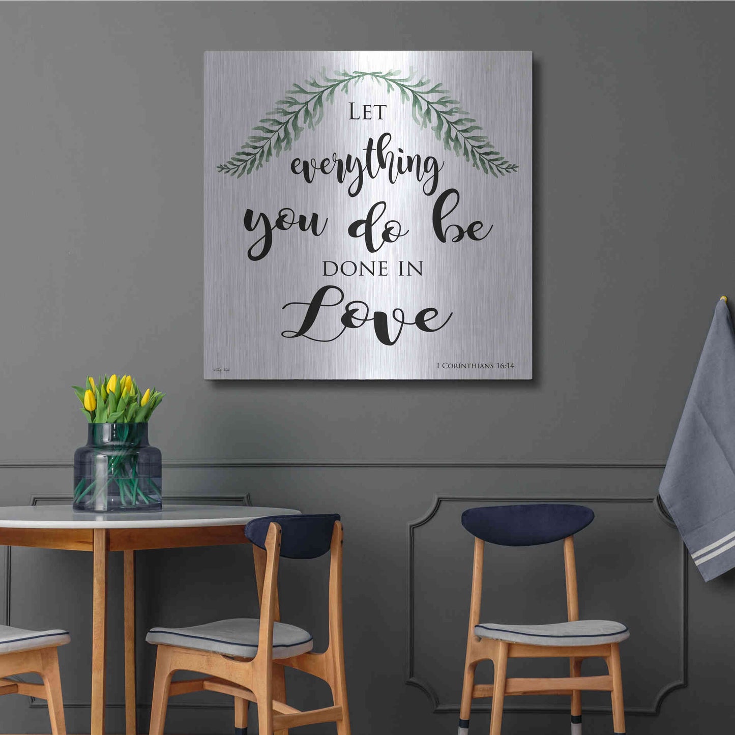 Luxe Metal Art 'Let Everything You Do Be Done in Love' by Cindy Jacobs, Metal Wall Art,36x36