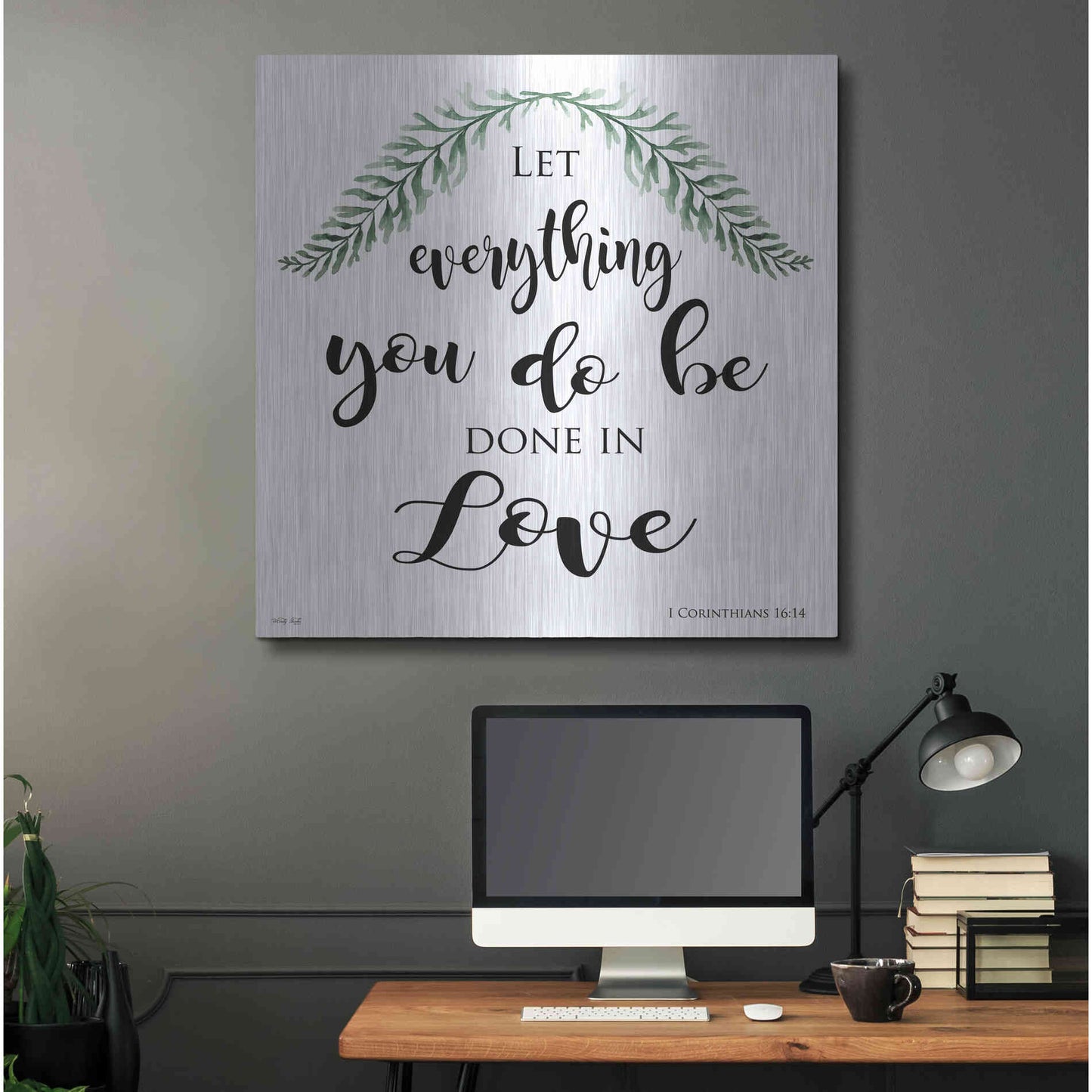 Luxe Metal Art 'Let Everything You Do Be Done in Love' by Cindy Jacobs, Metal Wall Art,36x36