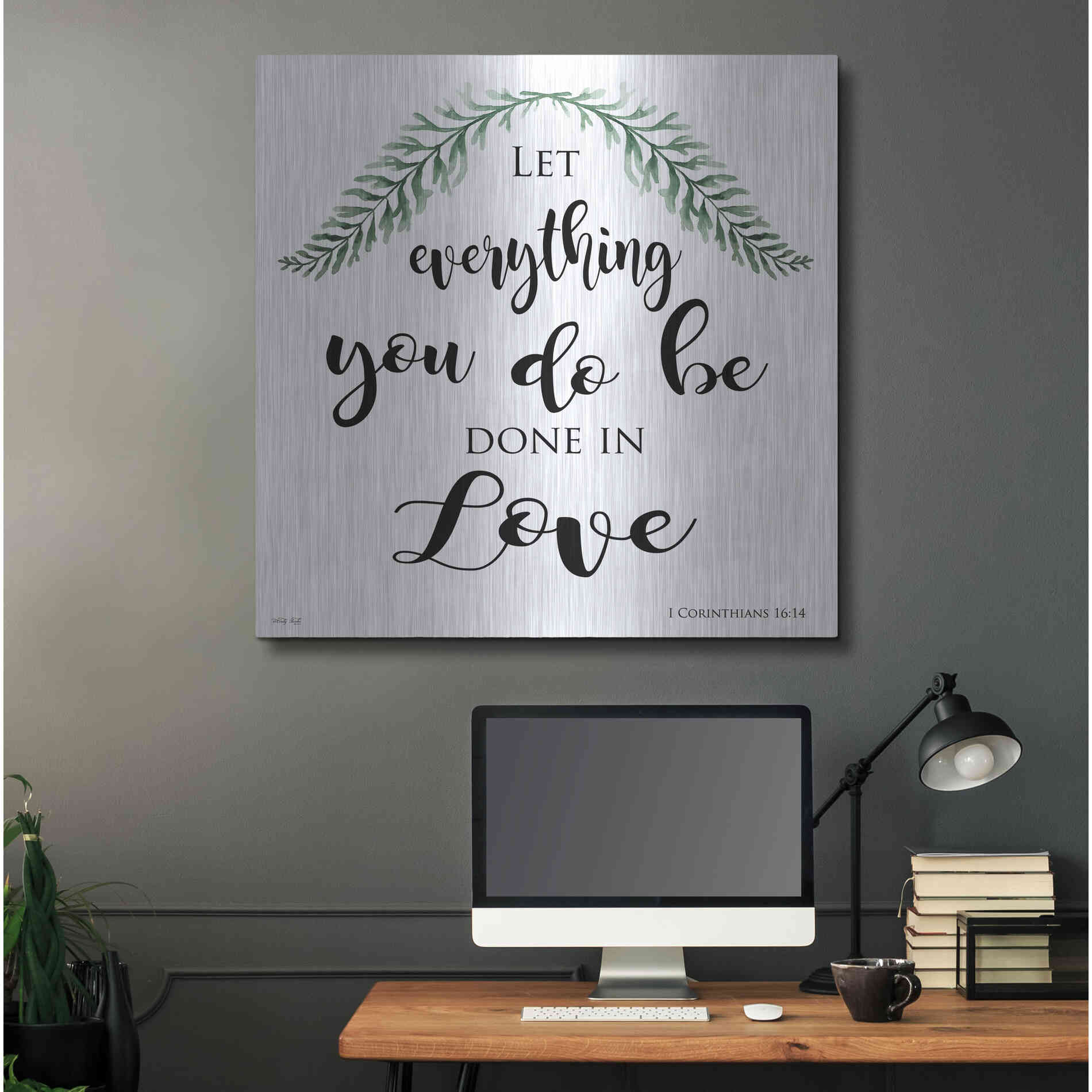 Luxe Metal Art 'Let Everything You Do Be Done in Love' by Cindy Jacobs, Metal Wall Art,36x36