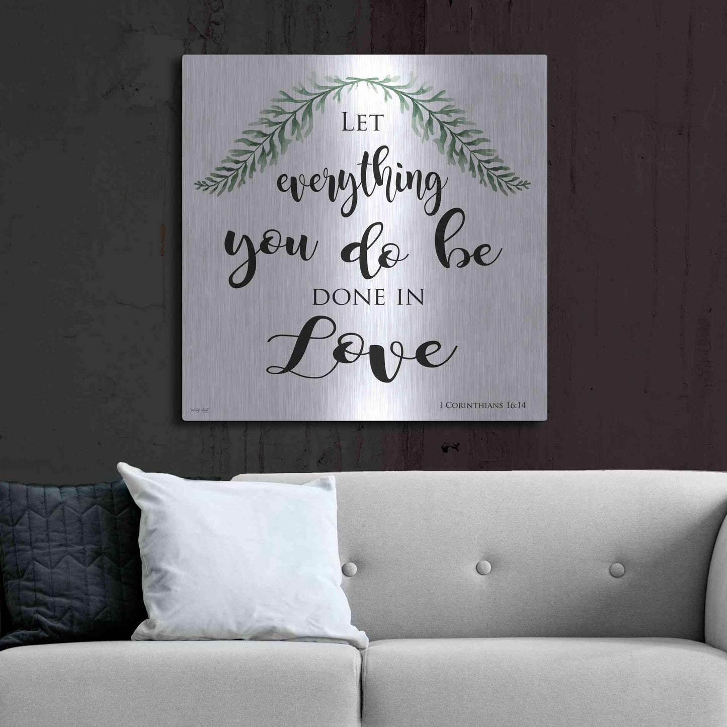 Luxe Metal Art 'Let Everything You Do Be Done in Love' by Cindy Jacobs, Metal Wall Art,36x36