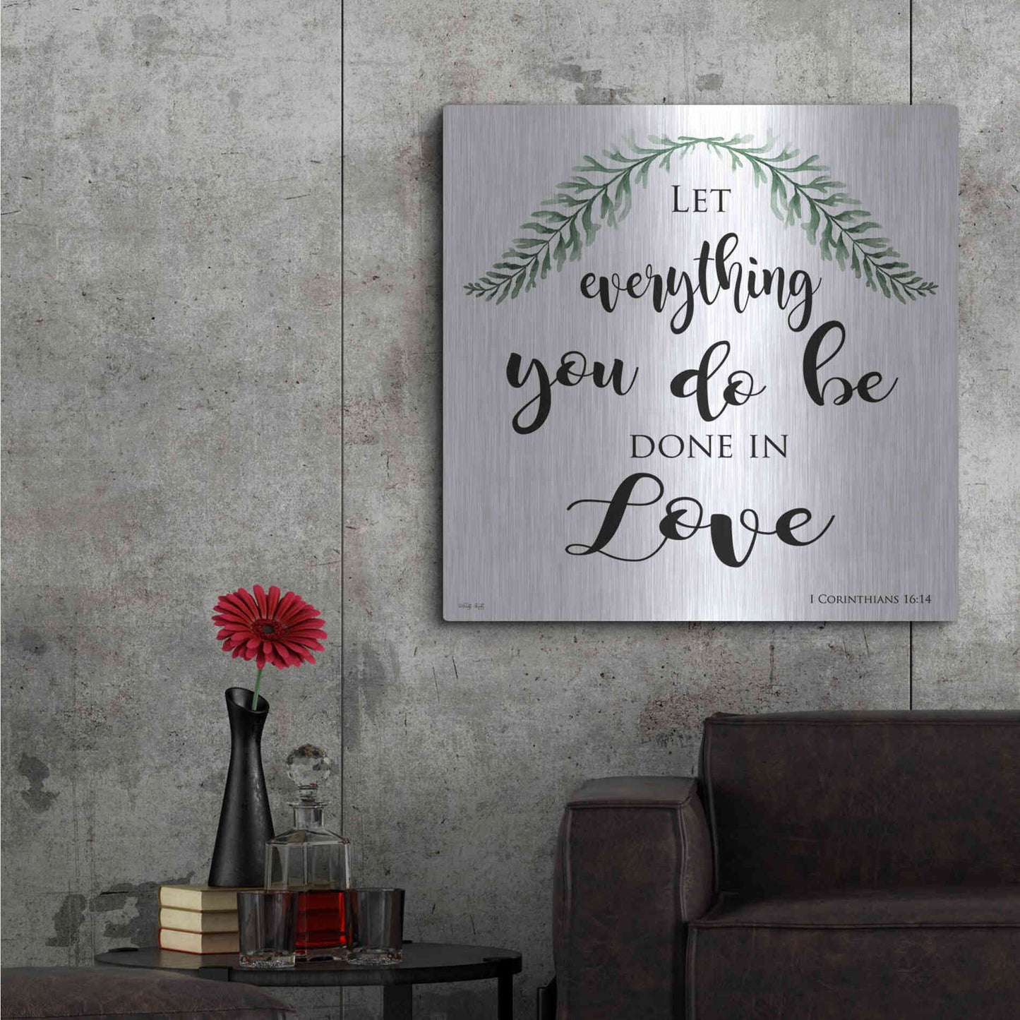 Luxe Metal Art 'Let Everything You Do Be Done in Love' by Cindy Jacobs, Metal Wall Art,36x36