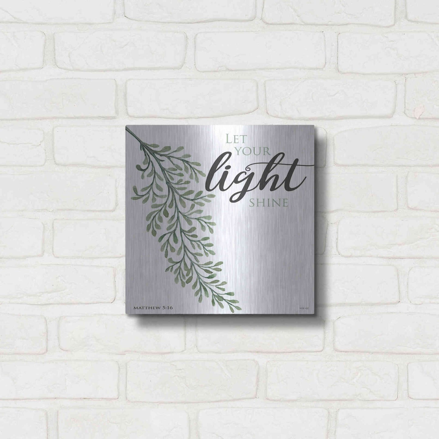 Luxe Metal Art 'Let Your Light Shine' by Cindy Jacobs, Metal Wall Art,12x12