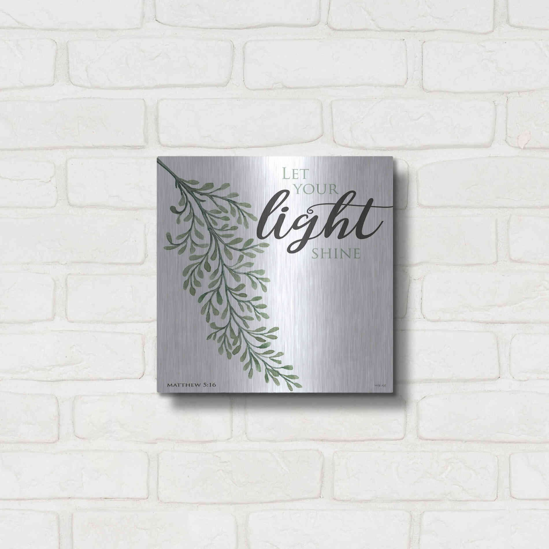 Luxe Metal Art 'Let Your Light Shine' by Cindy Jacobs, Metal Wall Art,12x12