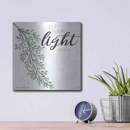 Luxe Metal Art 'Let Your Light Shine' by Cindy Jacobs, Metal Wall Art,12x12