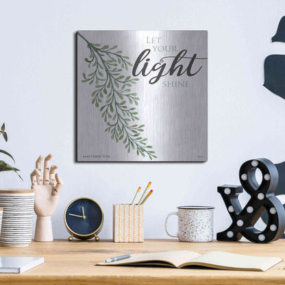 Luxe Metal Art 'Let Your Light Shine' by Cindy Jacobs, Metal Wall Art,12x12