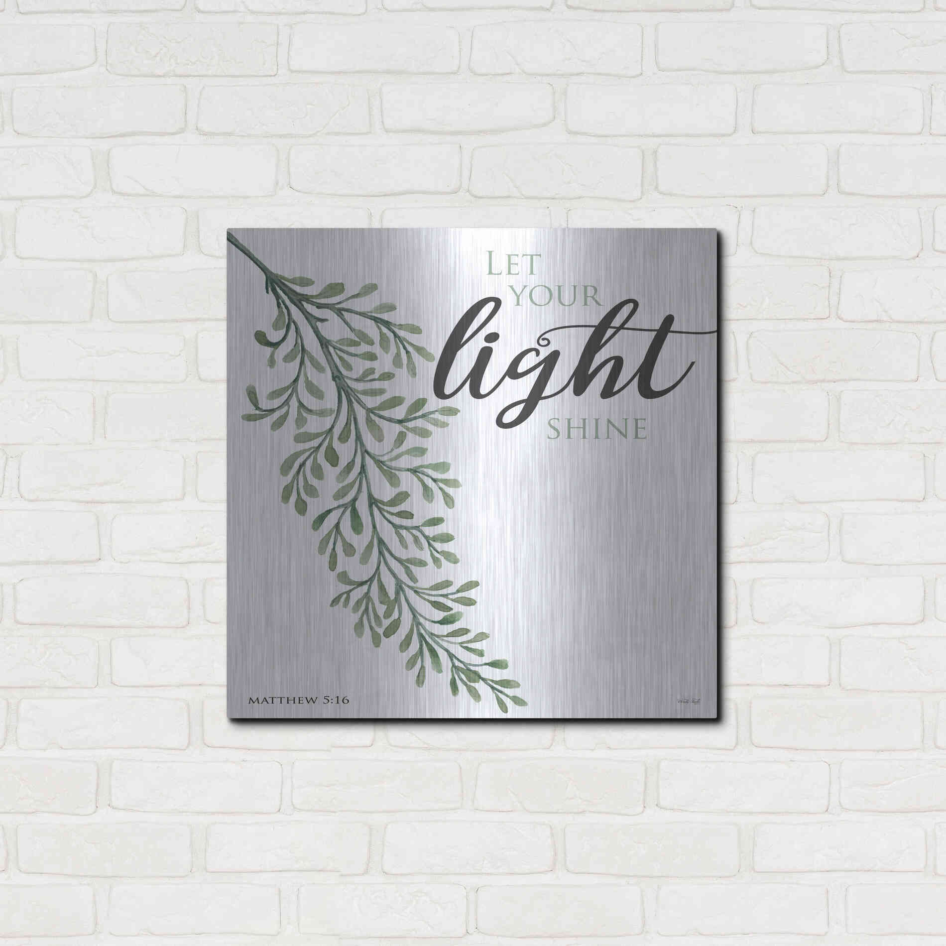 Luxe Metal Art 'Let Your Light Shine' by Cindy Jacobs, Metal Wall Art,24x24