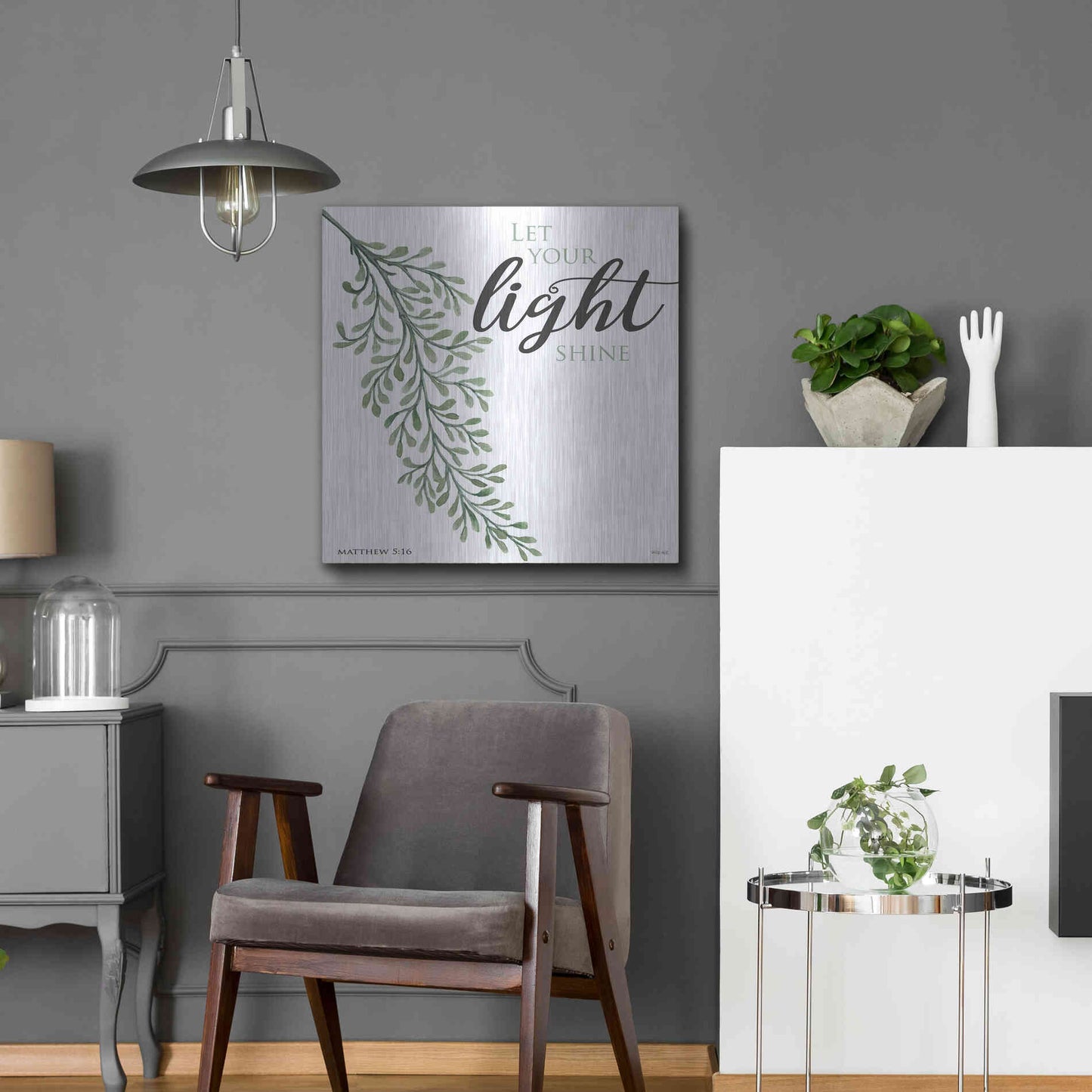 Luxe Metal Art 'Let Your Light Shine' by Cindy Jacobs, Metal Wall Art,24x24