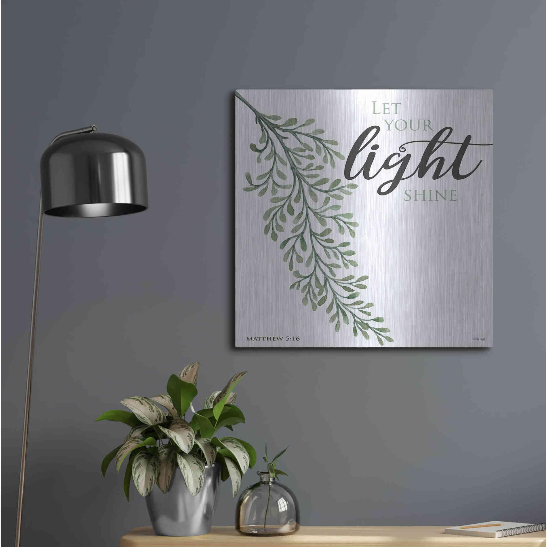 Luxe Metal Art 'Let Your Light Shine' by Cindy Jacobs, Metal Wall Art,24x24