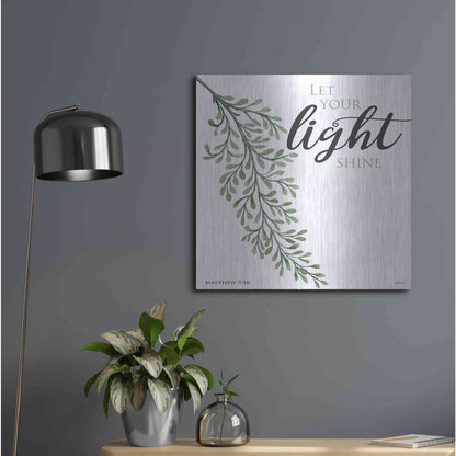 Luxe Metal Art 'Let Your Light Shine' by Cindy Jacobs, Metal Wall Art,24x24