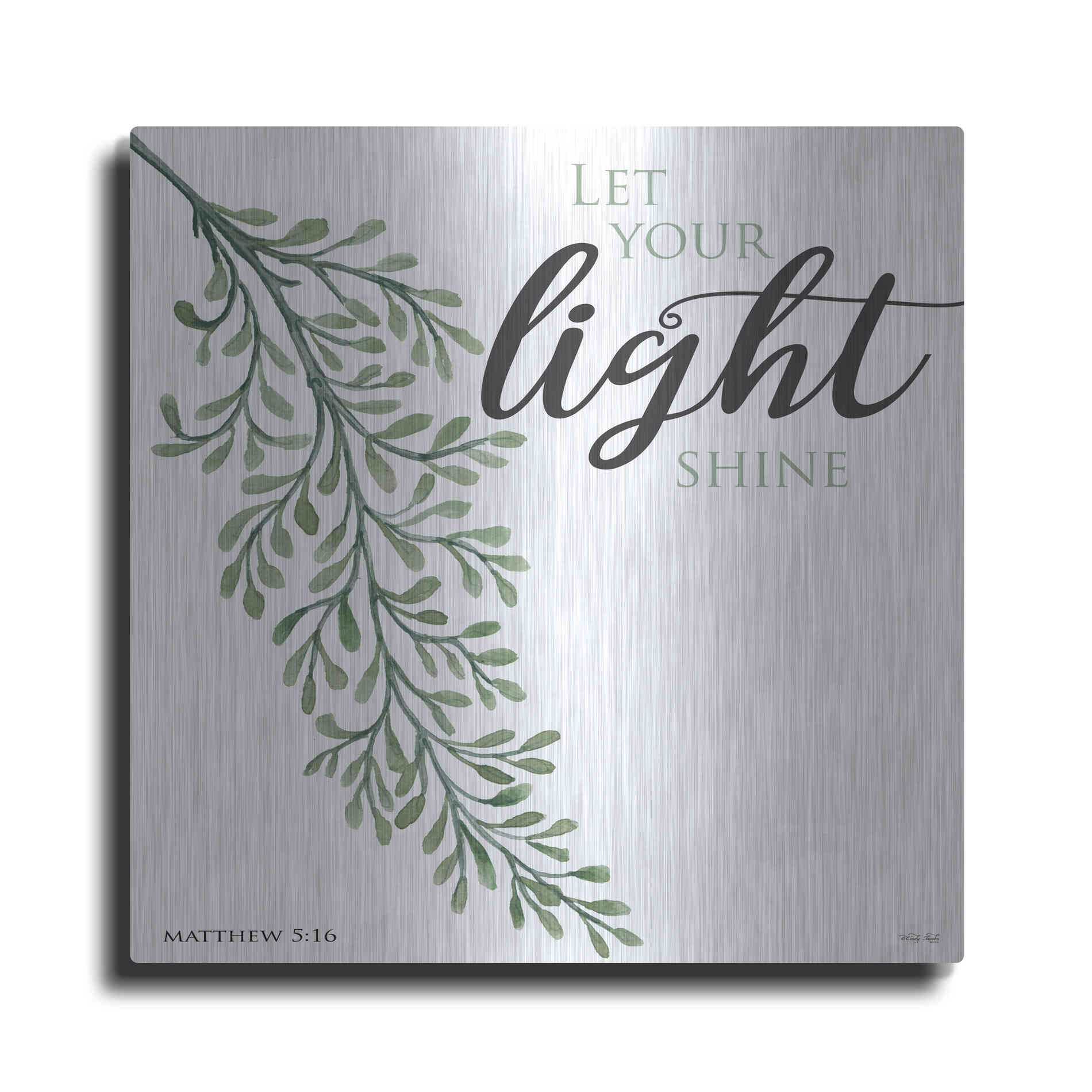 Luxe Metal Art 'Let Your Light Shine' by Cindy Jacobs, Metal Wall Art