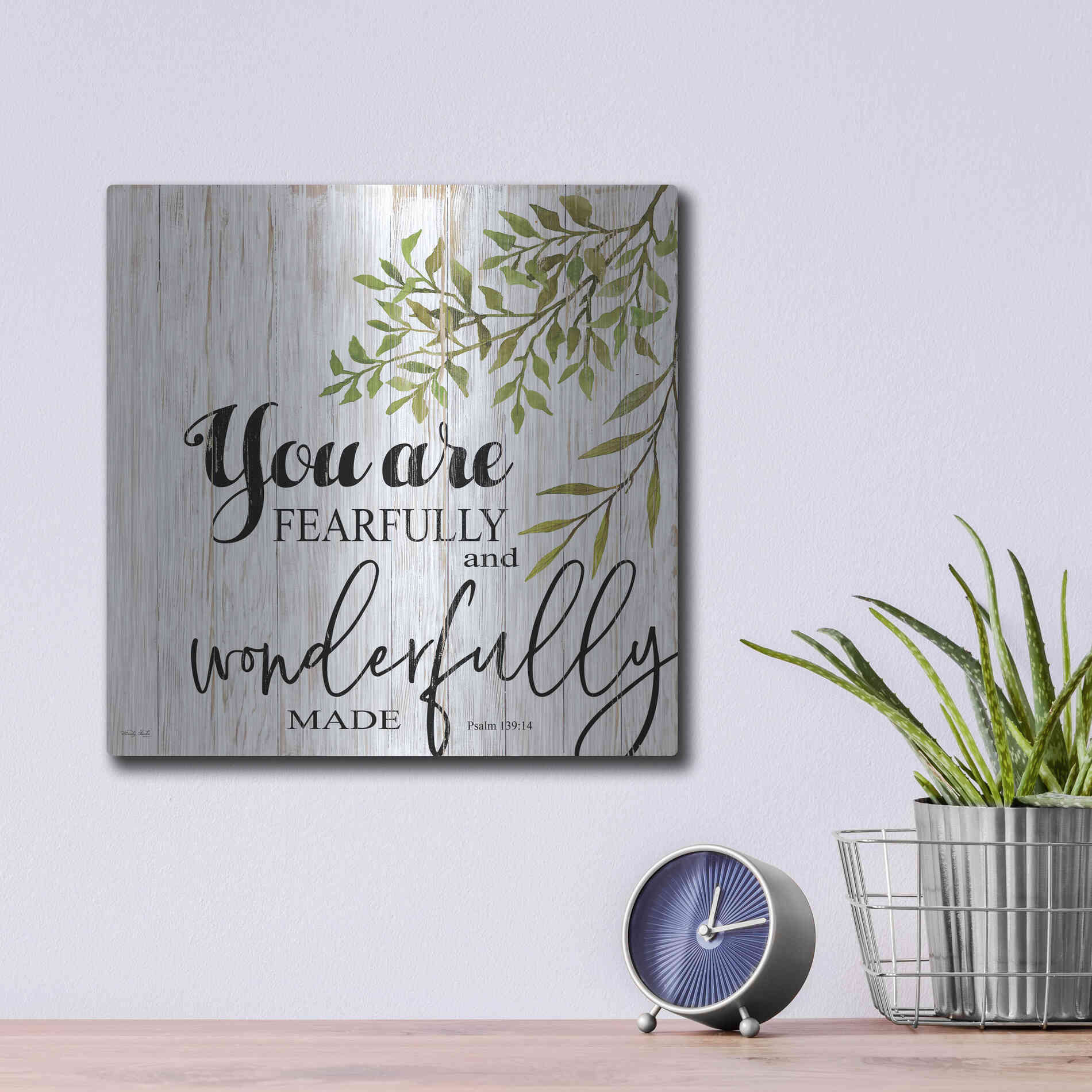 Luxe Metal Art 'You are Fearfully and Wonderfully Made' by Cindy Jacobs, Metal Wall Art,12x12