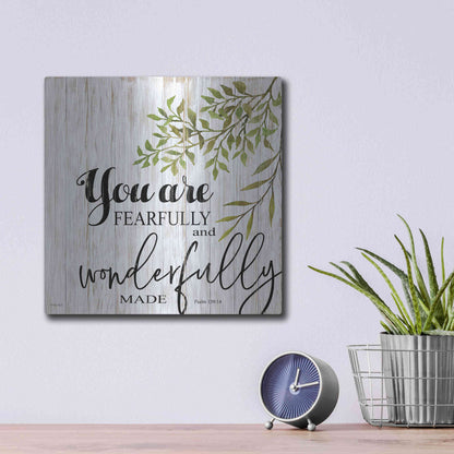 Luxe Metal Art 'You are Fearfully and Wonderfully Made' by Cindy Jacobs, Metal Wall Art,12x12