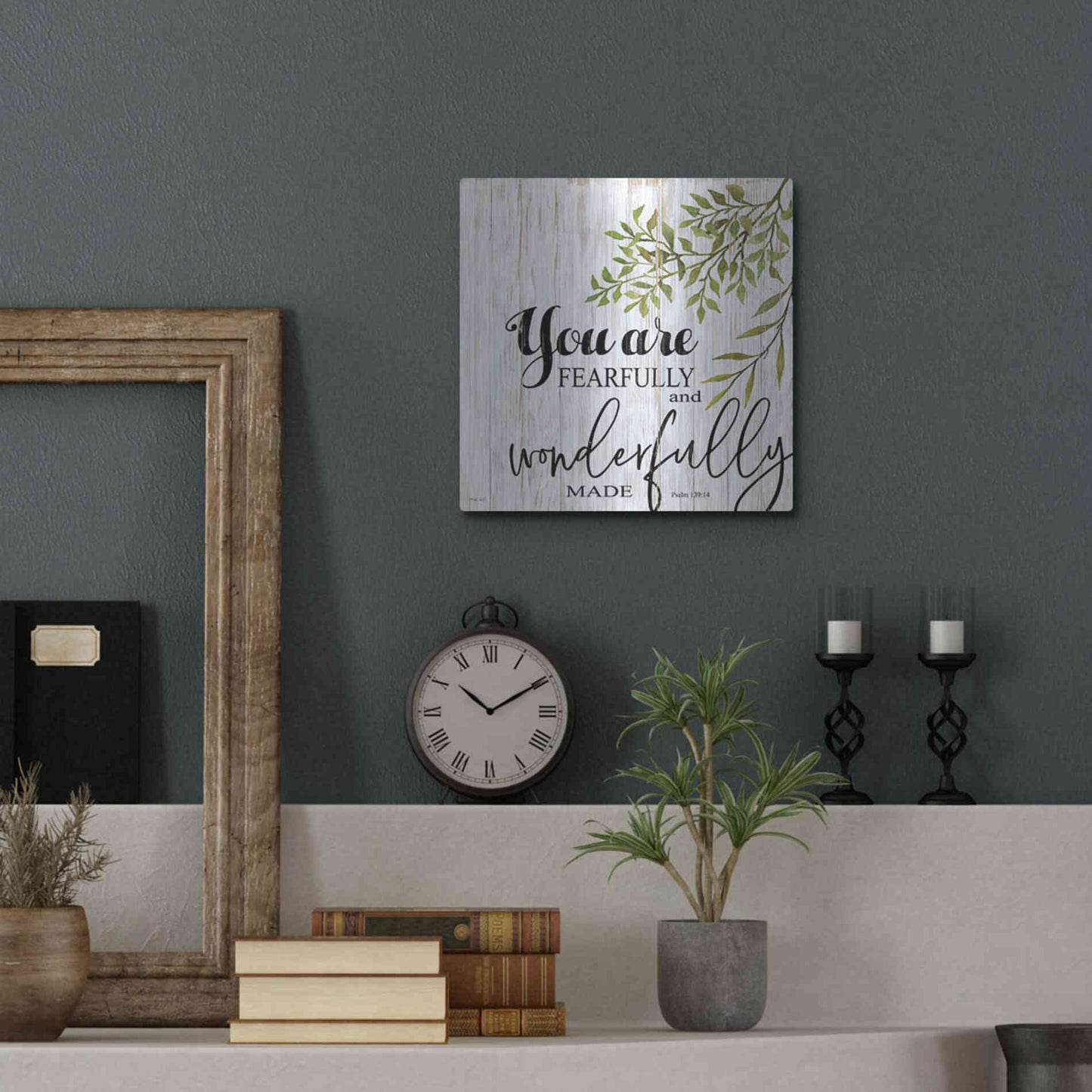 Luxe Metal Art 'You are Fearfully and Wonderfully Made' by Cindy Jacobs, Metal Wall Art,12x12