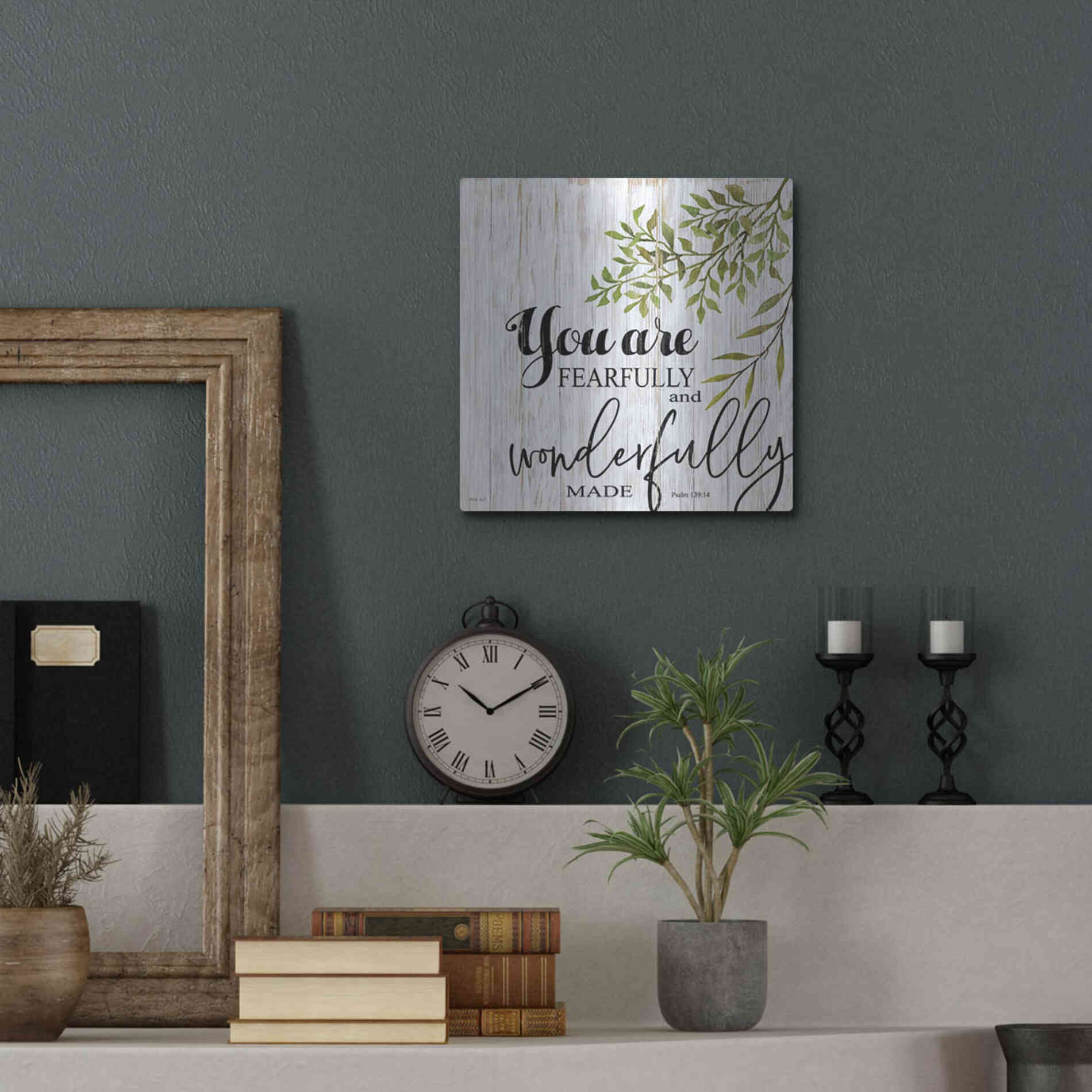 Luxe Metal Art 'You are Fearfully and Wonderfully Made' by Cindy Jacobs, Metal Wall Art,12x12