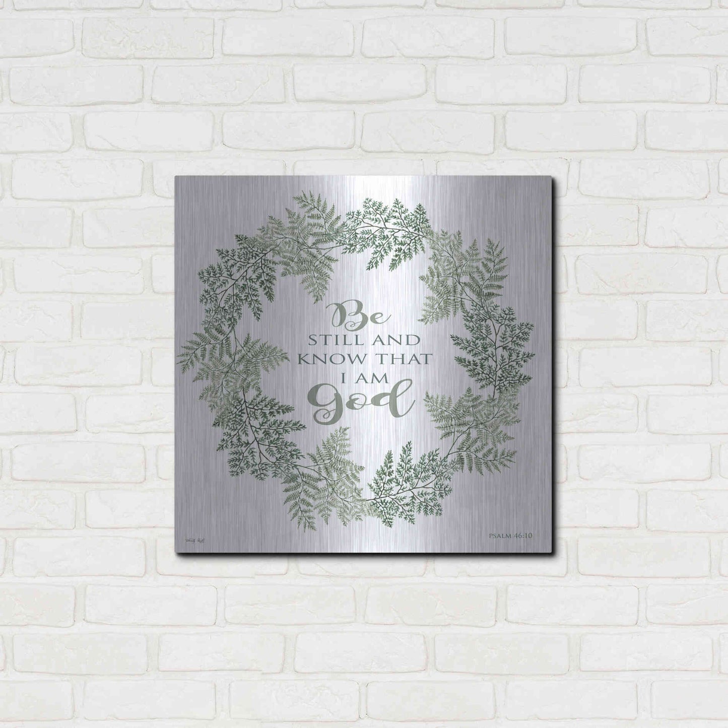 Luxe Metal Art 'Be Still Wreath' by Cindy Jacobs, Metal Wall Art,24x24