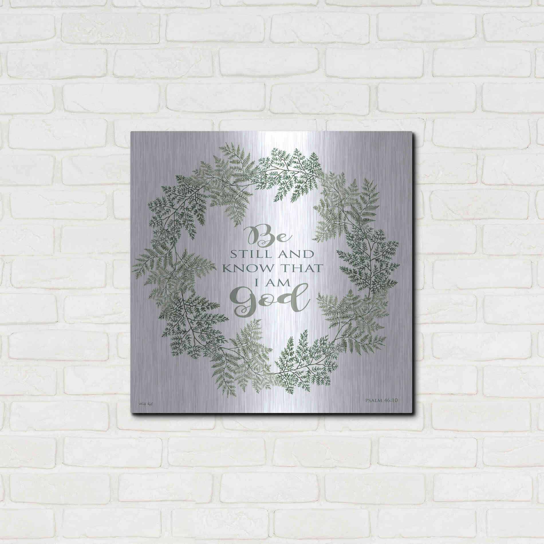 Luxe Metal Art 'Be Still Wreath' by Cindy Jacobs, Metal Wall Art,24x24