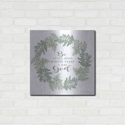 Luxe Metal Art 'Be Still Wreath' by Cindy Jacobs, Metal Wall Art,24x24