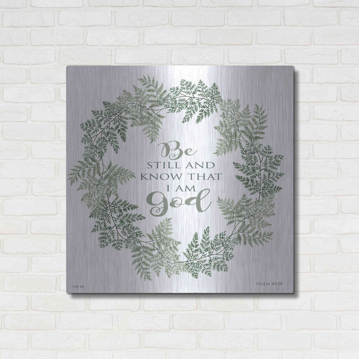 Luxe Metal Art 'Be Still Wreath' by Cindy Jacobs, Metal Wall Art,36x36