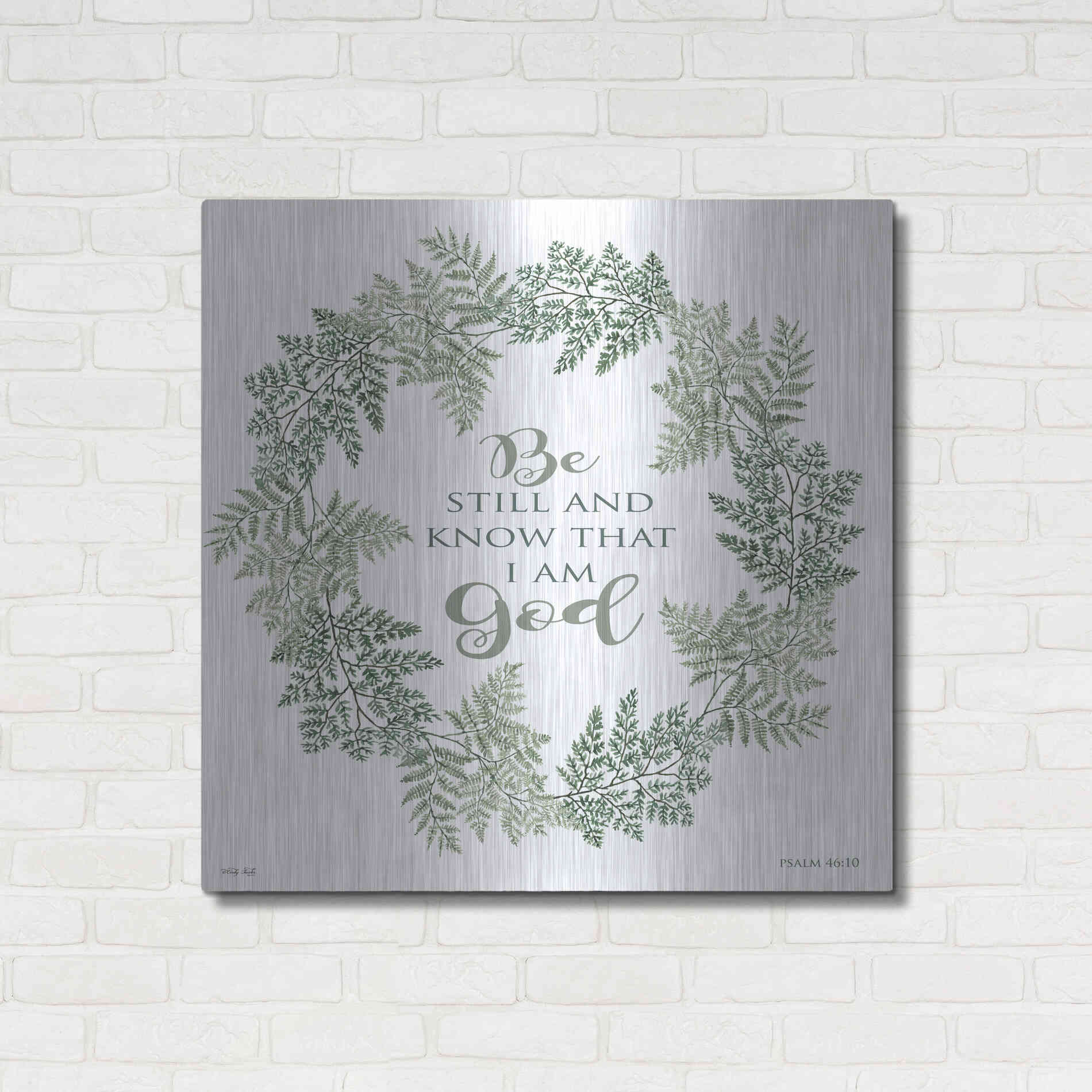 Luxe Metal Art 'Be Still Wreath' by Cindy Jacobs, Metal Wall Art,36x36