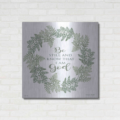 Luxe Metal Art 'Be Still Wreath' by Cindy Jacobs, Metal Wall Art,36x36