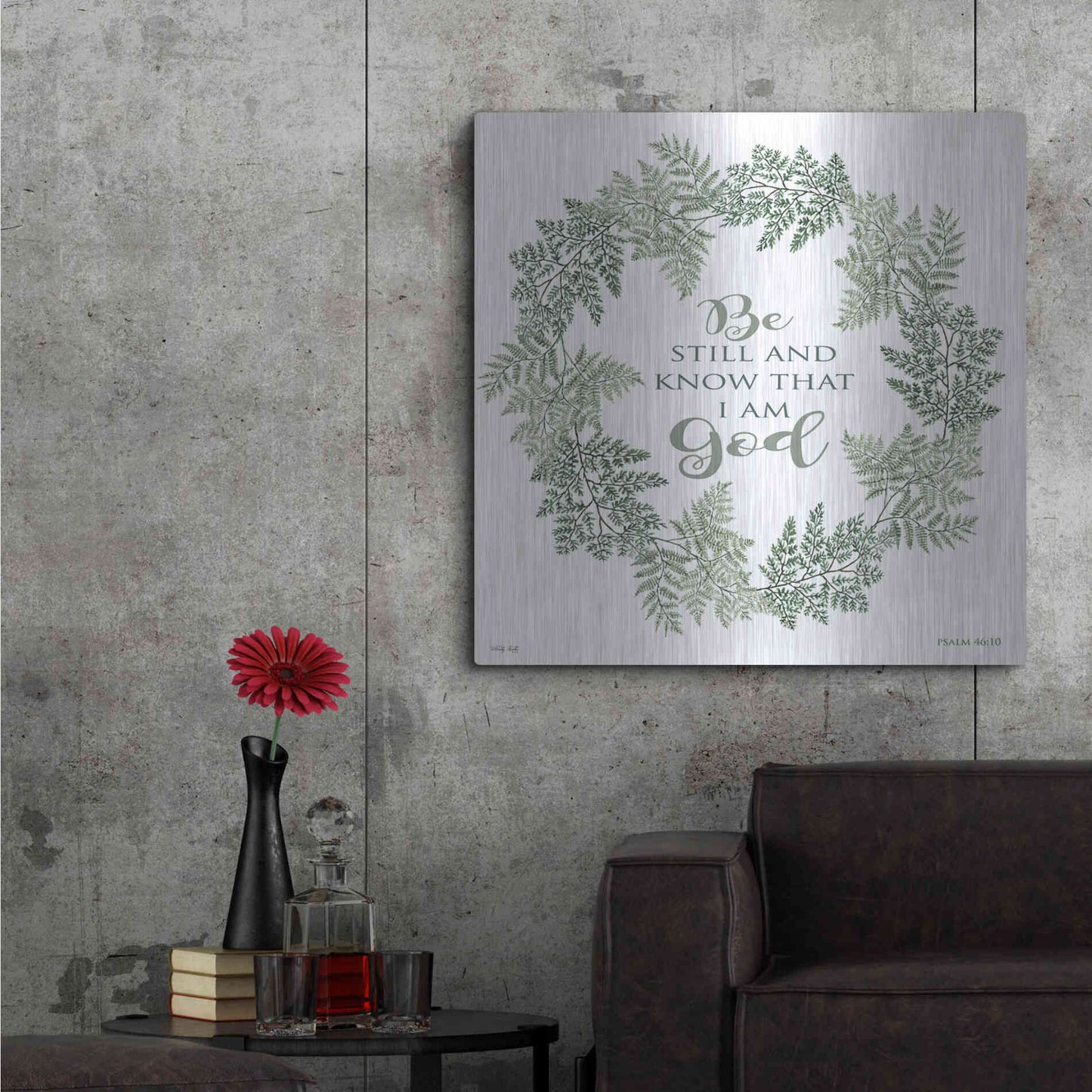 Luxe Metal Art 'Be Still Wreath' by Cindy Jacobs, Metal Wall Art,36x36