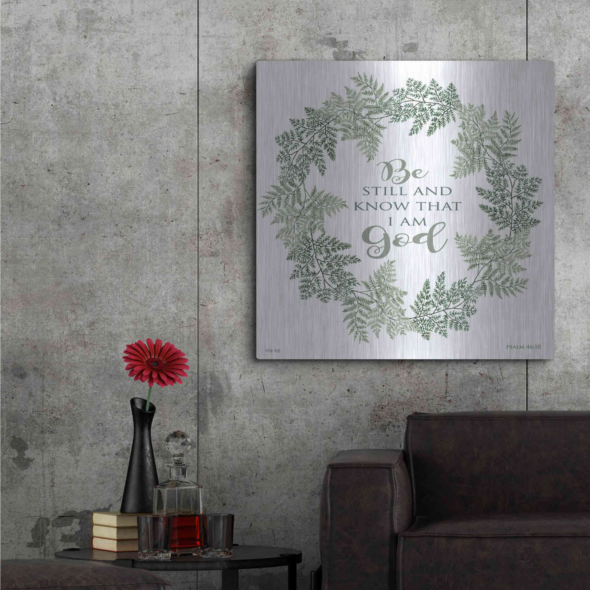 Luxe Metal Art 'Be Still Wreath' by Cindy Jacobs, Metal Wall Art,36x36