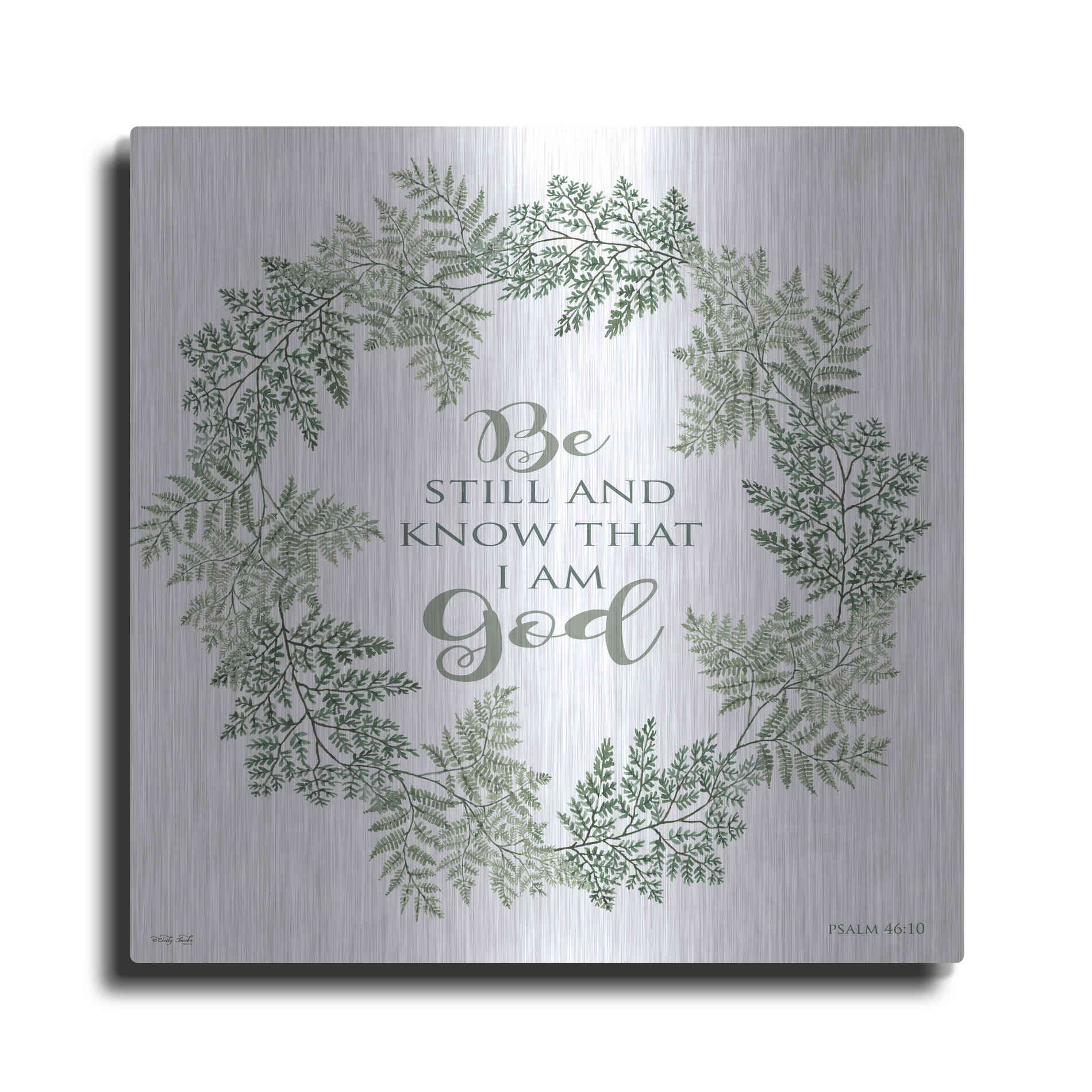 Luxe Metal Art 'Be Still Wreath' by Cindy Jacobs, Metal Wall Art