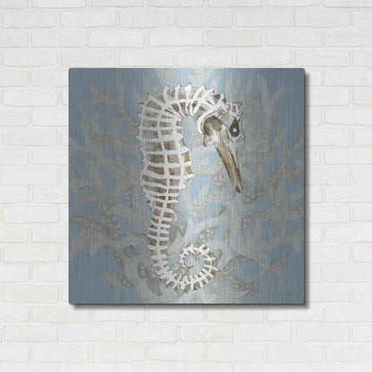 Luxe Metal Art 'Coral Seahorse I' by Cindy Jacobs, Metal Wall Art,36x36