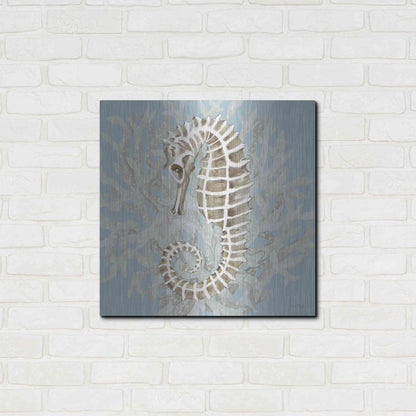 Luxe Metal Art 'Coral Seahorse II' by Cindy Jacobs, Metal Wall Art,24x24