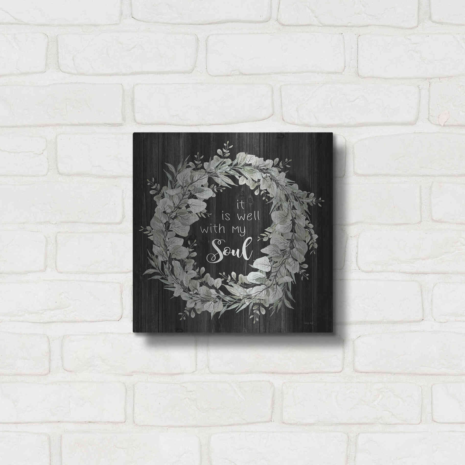 Luxe Metal Art 'It Is Well With My Soul' by Cindy Jacobs, Metal Wall Art,12x12