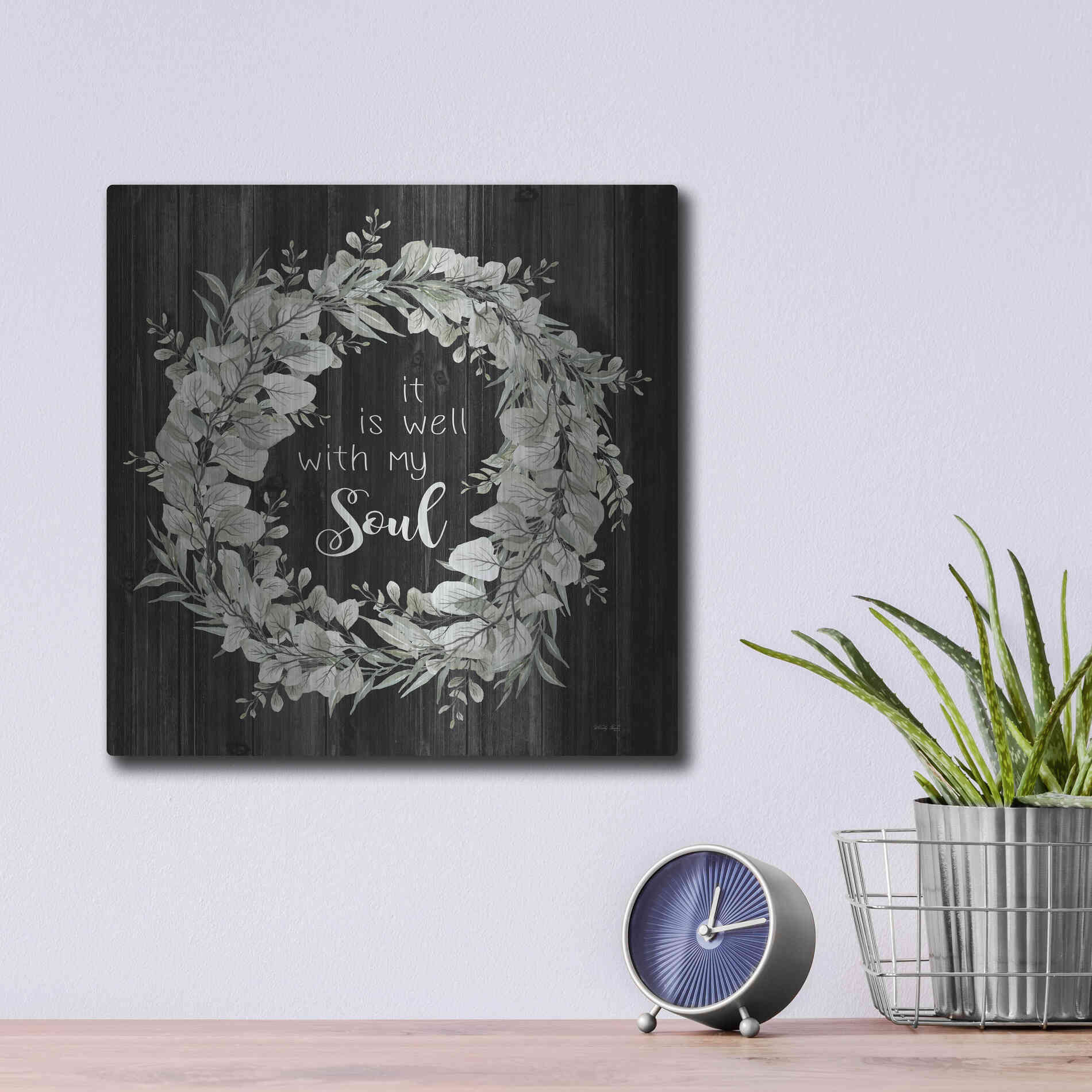 Luxe Metal Art 'It Is Well With My Soul' by Cindy Jacobs, Metal Wall Art,12x12